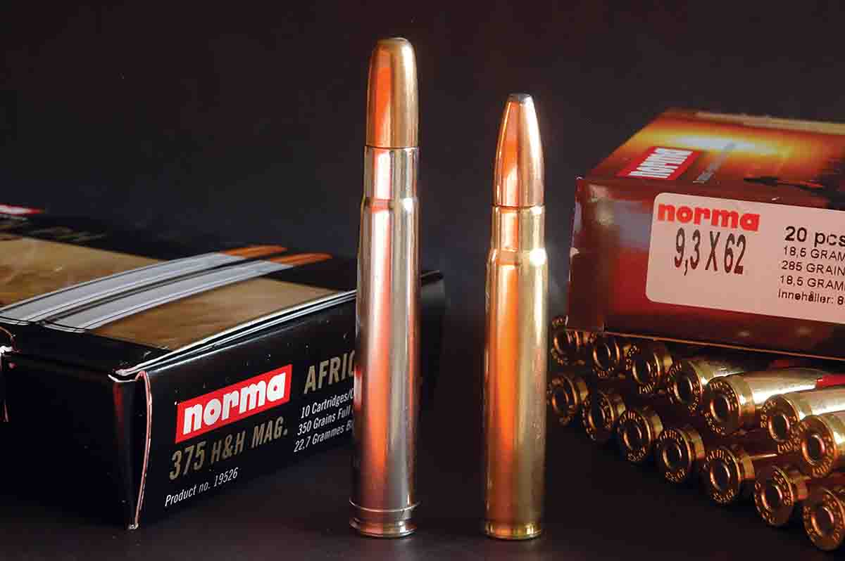 A .375 rule for dangerous game has in some places been bent to allow the popular 9.3x62mm (.366 bullet).